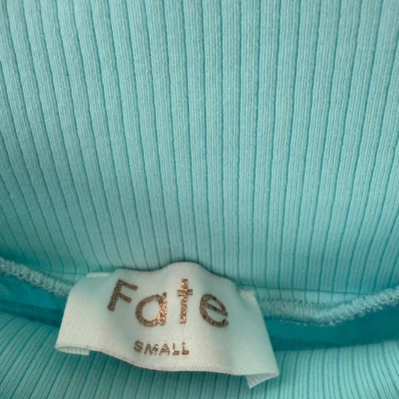 Fate Aqua Ribbed Fabric - Picture 5 of 6